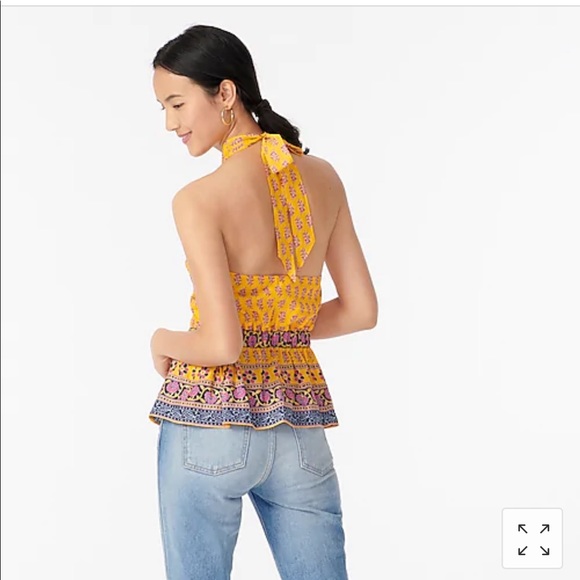 NWT J. Crew Sunny Peplum Wrap Halter Top Sz L - Picture 3 of 8